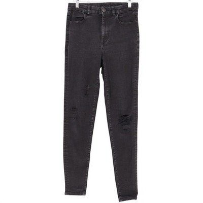 American Eagle Outfitters Skinny Jeans Womens 6 Long Black Denim Distressed