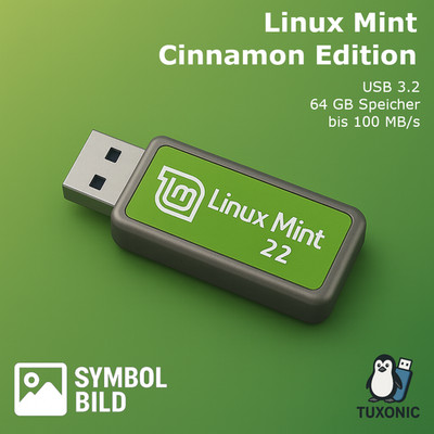 Linux Mint 22.3 (Cinnamon Edition) USB Stick 64GB   USB 3.2  Bootfähig  100MB/s