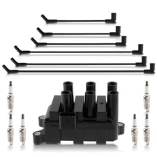 Ignition Coil + Spark Plug & Wires For Ford F150 E150 Taurus Mazda Mercury FD498
