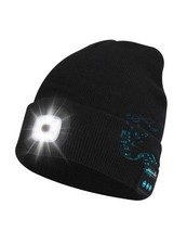 Bluetooth Beanie with Light, Musical Knit Hat with Headphones and Built-in Sp...