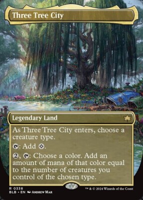   Three Tree City R Borderless Regular #338 | BLB Bloomburrow | MTG