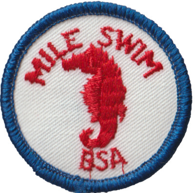 Scoust BSA Mile Swim Emblem Patch Blue Bdr (AR2924)