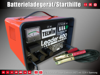 Profi Batterieladegerät Kfz mit Starthilfe 12V-24V Leader 400 Start Telwin 