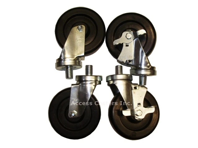 ACCESS CASTERS INC. 5WSBHS Caster Set of 4 South Bend Ranges, Polyolefin Wheel, 325 lbs Capacity