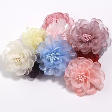 5cm Organza Chiffon Fabric Flowers DIY Wedding Dress Clothing Shoes Hats Decorat