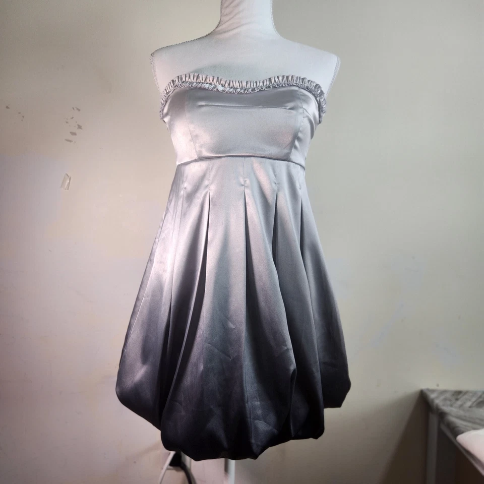 Vintage Y2K Ruby Rox Strapless Bubble Dress Medium Ombre Satin Party - Image 4 of 4