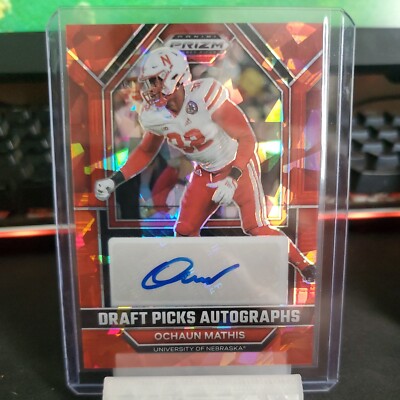 Ochaun Mathis 2023 Prizm Draft Picks Autographs Red Cracked Ice RC Auto #DPA-OCM