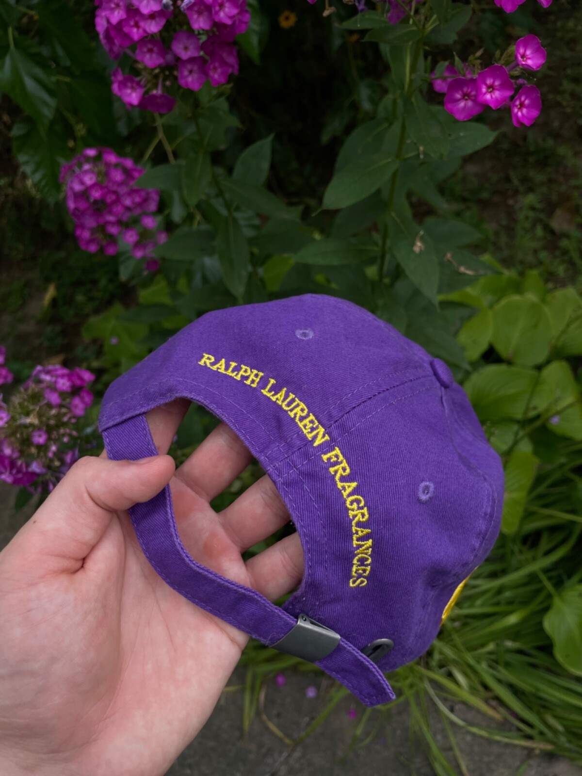 Polo Ralph Lauren Berretto Uomo Viola Fragranze Cappello Grande Pony Logo Ricamato