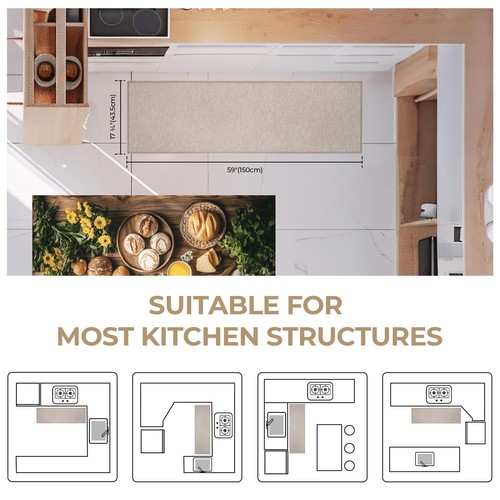 Kitchen Mats for Floor Kitchen Rugs Non Slip Washable Absorbent Runner Rugs f... - Picture 2 of 8