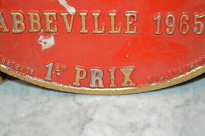 Buy Vintage French Red Agricultural Award Plaque 1965 1st Place Cow Agriculture