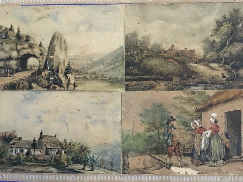 4 Rare Miniatures Scene Of Style 18th - Xixth School French Iconographic - Picture 2 of 11