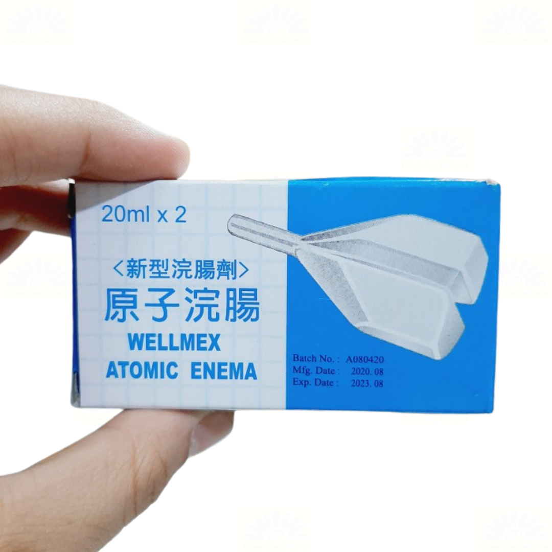 100 X Wellmex Atomic Enema Adult Constipation Saline Laxative (2's
