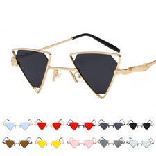 Retro Triangle Sunglasses Trendy Hippie Metal Glasses Party Street Shot Shades