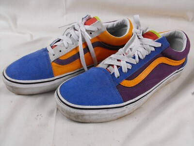 Vans Yacht Club Old Skool Blue Orange Purple Shoes Suede Toe