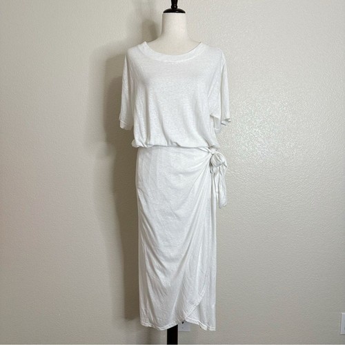 Free People Beach White Tie Waist Midi Dress, Sz Small - 第 1/11 張圖片