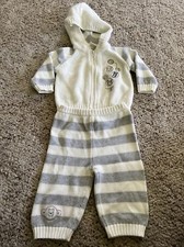 Disney Winnie The Pooh 6 Month 2-Piece Set Knit Hooded Zip-up Sweater And Pants