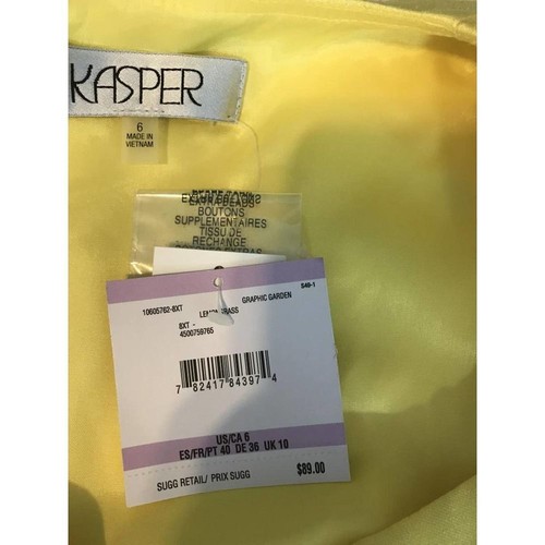 Kasper Lemongrass Embellished Cocktail Sheath Dress Size 6 - Picture 9 of 10
