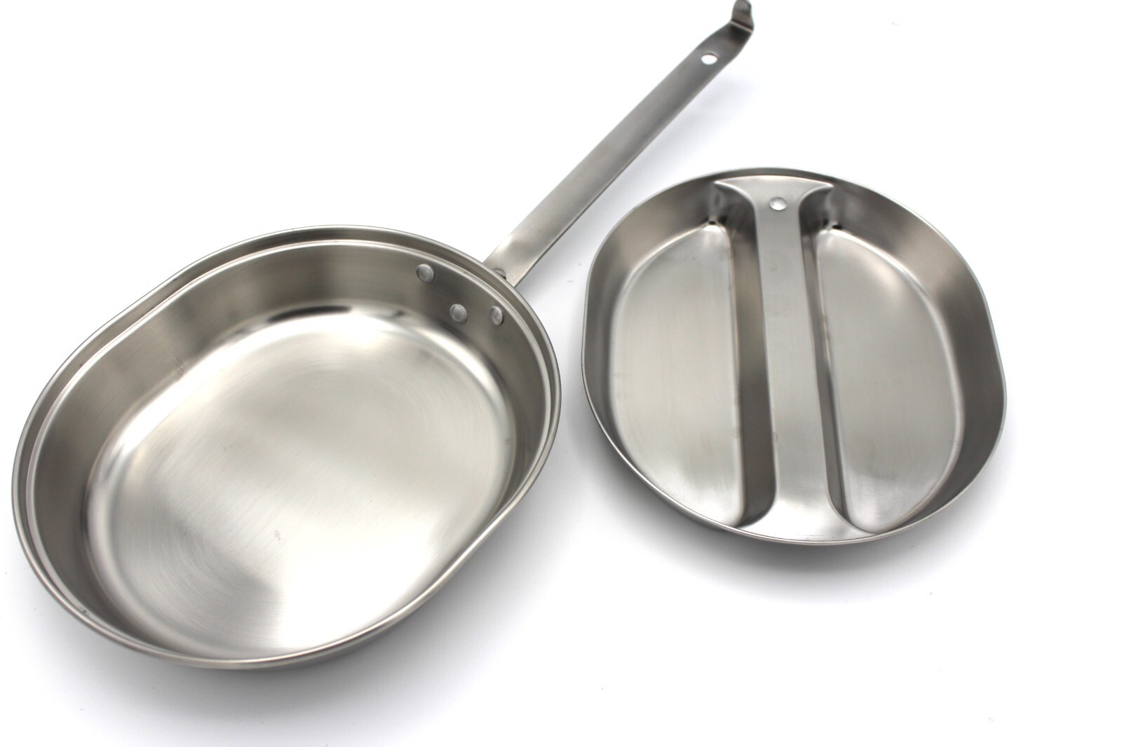 Set gamelles acier style US anti rayure popote compacte randonnée
