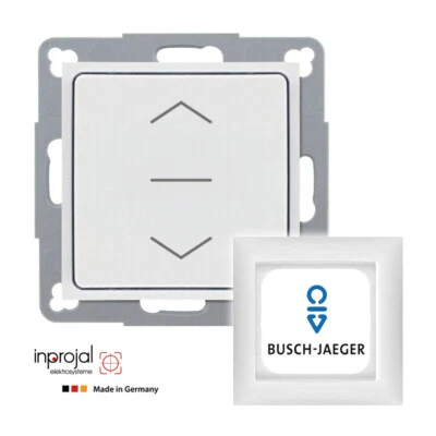 INPROJAL (WIPPSCHALTER) BZW. BUSCH-JAEGER (ABDECKRAHMEN) Rolladen Schalter Taster Unterputz + BUSCH-JÄGER Rahmen für Jalousie Rollo Motor