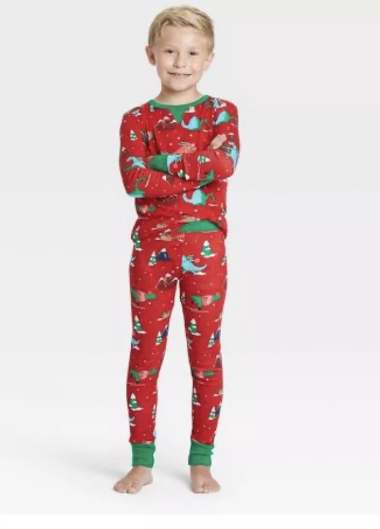 Holiday Dino Family Pajama Set Wondershop Kids Size 4 Target eBay
