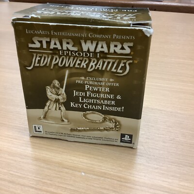Promo Star Wars Jedi Power Battles Pewter Jedi Figurine & Lightsaber Key Chain