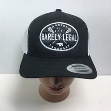 Boston Est 2017 Barely Legal Lacrosse hat Black mesh SnapBack baseball cap