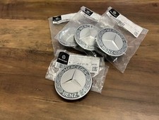 Tapacubos centrales de aleación gris/cromo 75 mm A1714000125 Mercedes GENUINA NUEVA