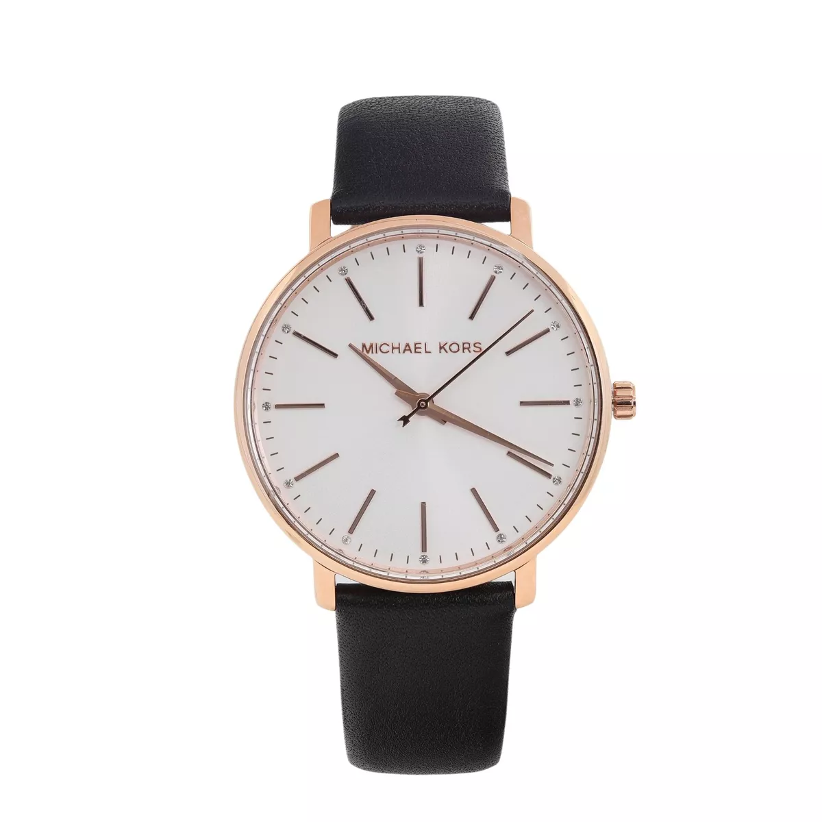 Michael kors women's pyper 2024 black leather strap watch 38mm