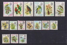 (F264-55) Juego de piezas Fiji 1970 de 16 sellos 1c a $2 QEII definitivo (BE) (WX23)