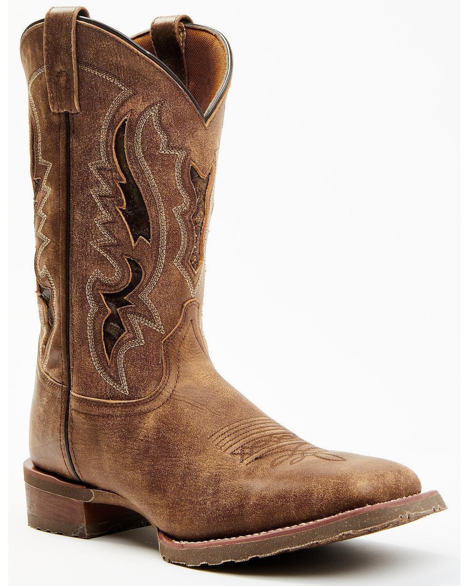 Laredo Men's Distressed Leather Western Boot - Broad Square Toe