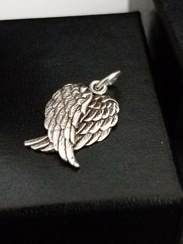 Real 925 Plata Esterlina Doble Ala de Ángel Corazón Dije Collar Regalo Día de la Madre - Imagen 3 de 4