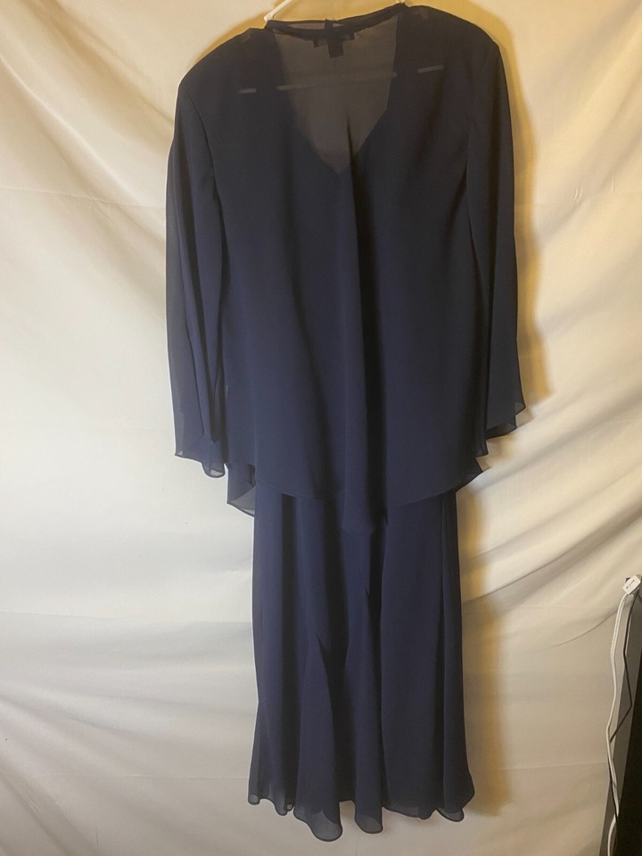 R & M Richards Mother of the Bride Navy Blue Dress Jacket Womens Size
