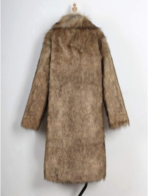 NWT$100 SZ 16 RomanticDesign Women's Long Lapel Faux Fur Shaggy