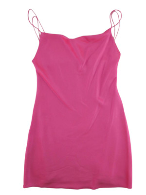 Alice & Olivia NEW Harmony $295 Pink Silky Strappy Womens Mini Slip Dress 0-12