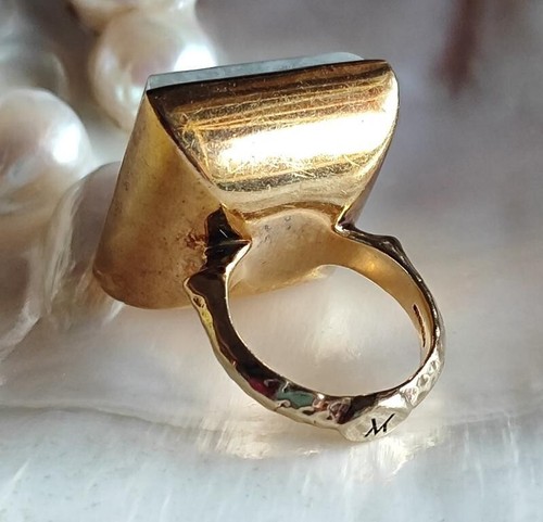MVA Birmingham sterling silver 925 Ring Gold plated Coke Ring Quartz UK,2009,16g - Picture 3 of 8