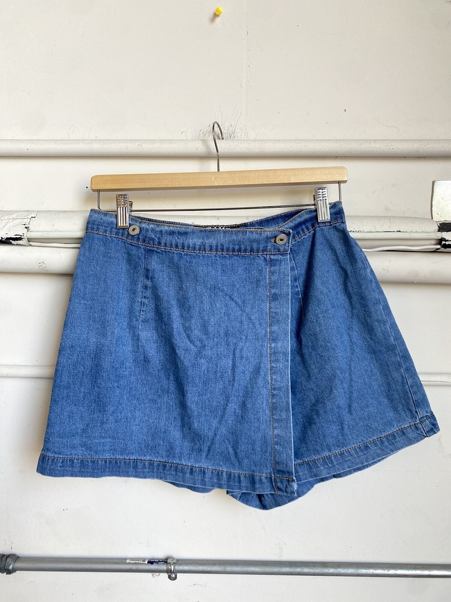 Vintage 90s Breaker Jeans Denim Skort Skirt Size Cotton