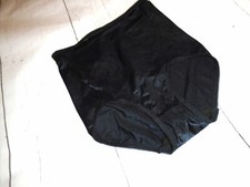 NWT Shiny Black Nylon High Waist Vintage Women's LOVABLE Shaper Briefs Panties L