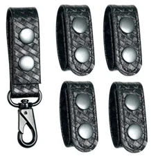 Basketweave Duty Belt Keeper with Double Snaps(Set of 4) +1 Keeper with Strong