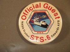 NASA Space Shuttle STS-6 Official Guest Pinback