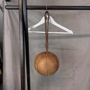 Vintage French Leather Boxing Speed Ball Punching Bag Circa 1920s