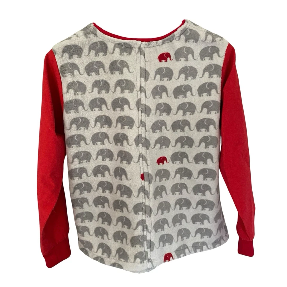 DKNY Elephant Print Fleece Pajama Set Women’s Size Medium Petite - Image 4 of 4