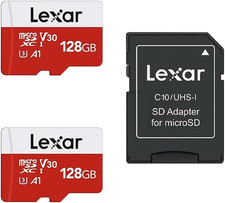 Tarjeta Micro SD 128GB 2 Pack con Adaptador de Alta Velocidad U3 A1 V30 4K UHD