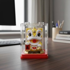 Nodding Head Lion Car Ornament Good Luck Charm for Office Desk, Home