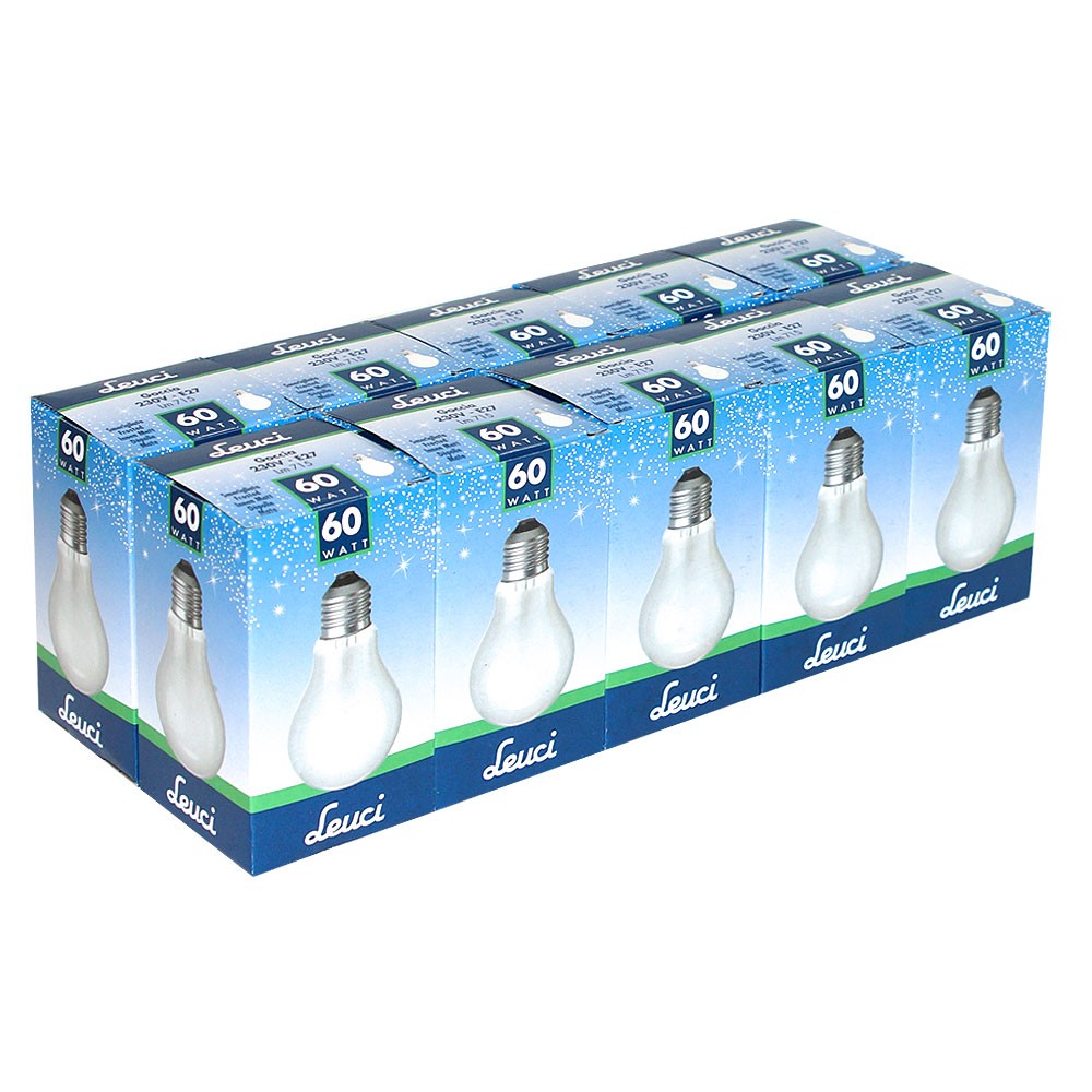 Lot De 10 Ampoules Bougie Leuci 60W B22 - Blanc Chaud, Dimmable, Forme Opale, 230V