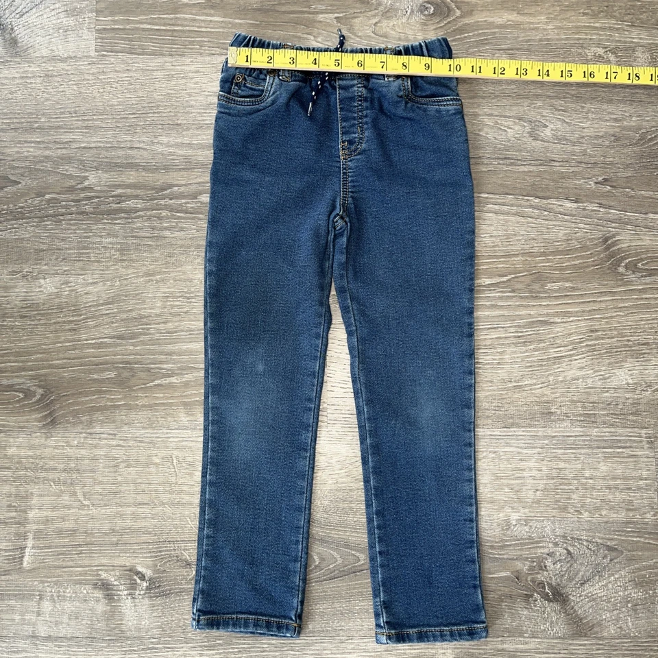 Pantalones de mezclilla Carters para niños niñas 6 bolsillos elásticos con cordón azul lavado medio  Foto 3 de 4