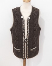 Trachten Zopf Strick Weste Grösse L Herren Schurwolle T294