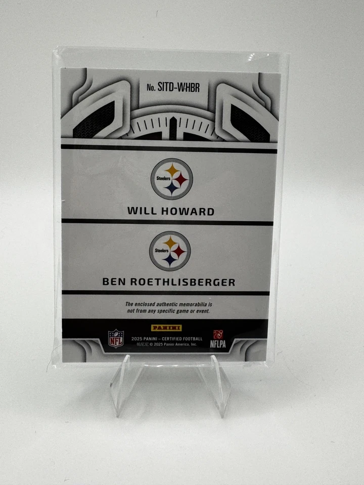 2025 сертифицированные Will Howard Ben Roethlisberger стежки во времени двойная реликвия /40 - Изображение 4 из 4