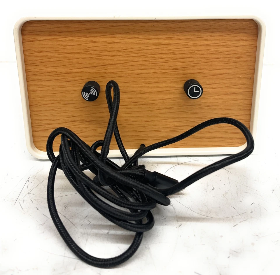 OneClock Minimalist Bedroom Analog Waking Alarm Clock, White Oak, Tested! - Image 3 of 4