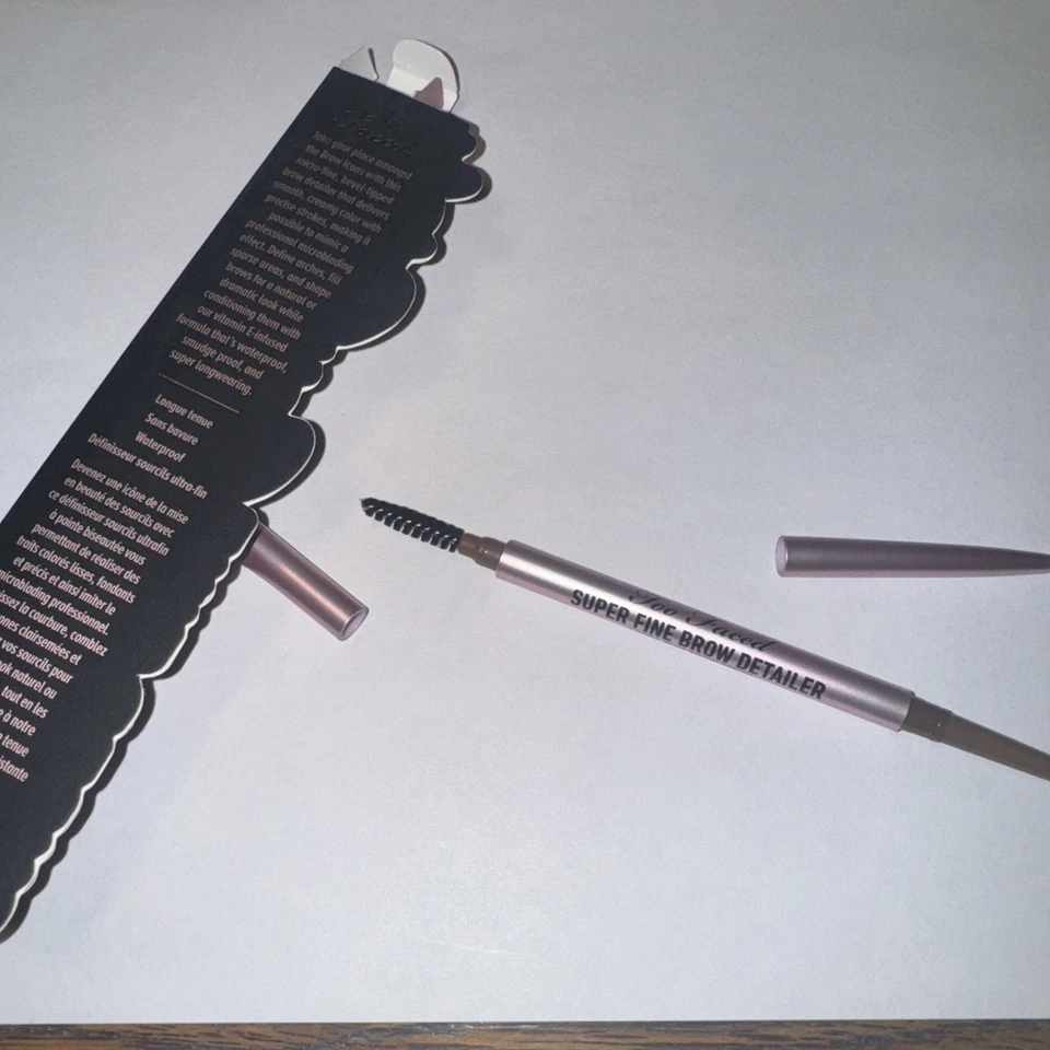 Too Faced Ultra Slim Brow Pencil Waterproof - Medium Brown - Full Size BIN - Image 3 of 3