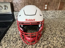 Riddell SpeedFlex Football Helmet White Red Facemask Insite Adult XL X Large